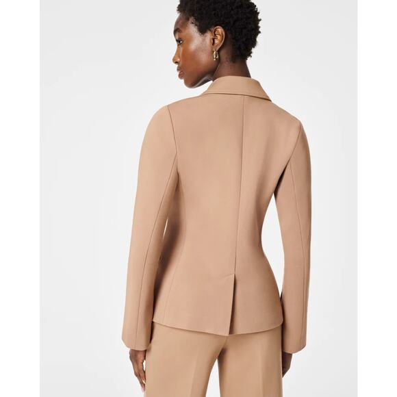 Spanx Perfect Asymmetrical Tailored Blazer In Toffee  Women’s Size Large New - Picture 3 of 9